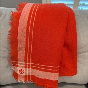 Tory Burch Orange and White Scarf